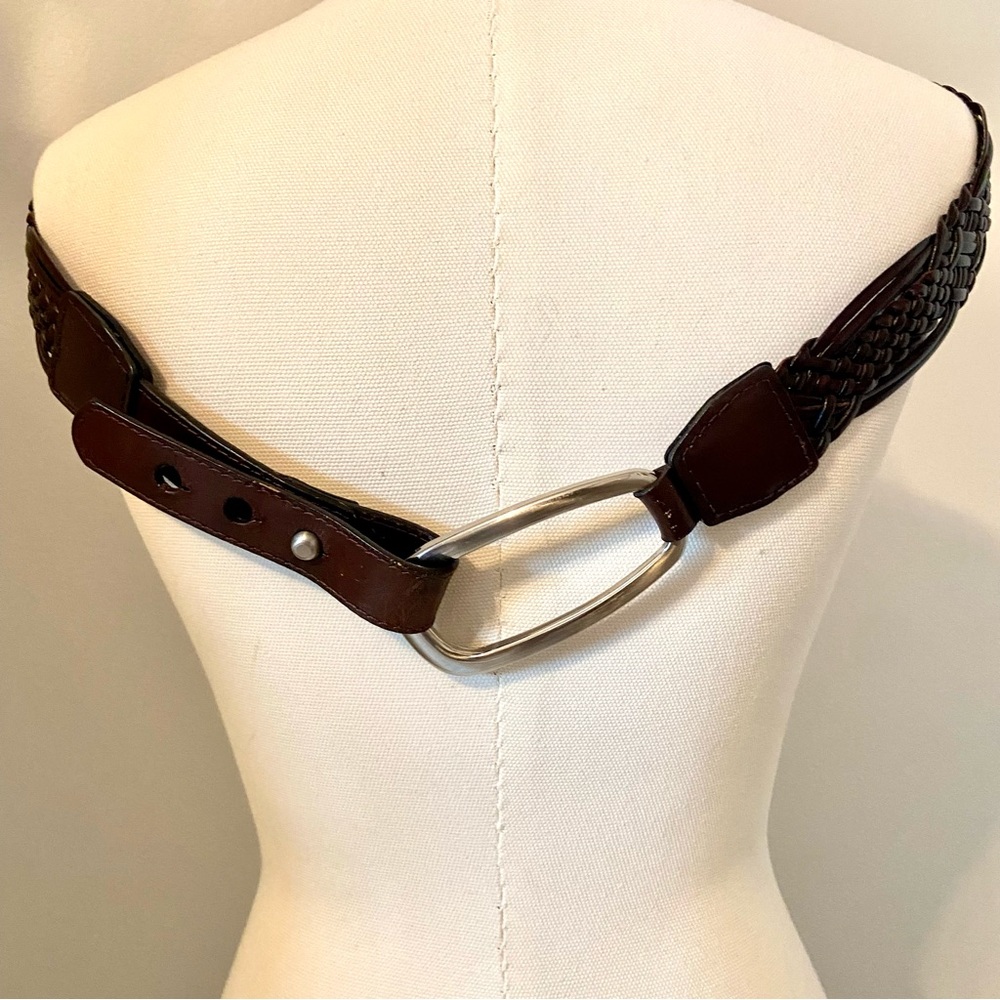 Coldwater Creek Brown Braided Leather Belt size Large